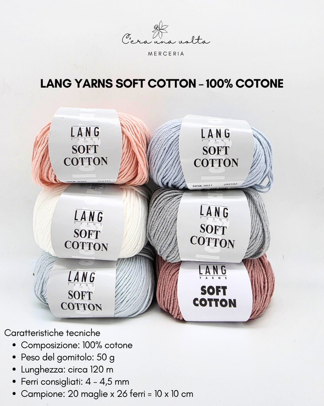 Lang Yarns Soft Cotton – 100% Cotone