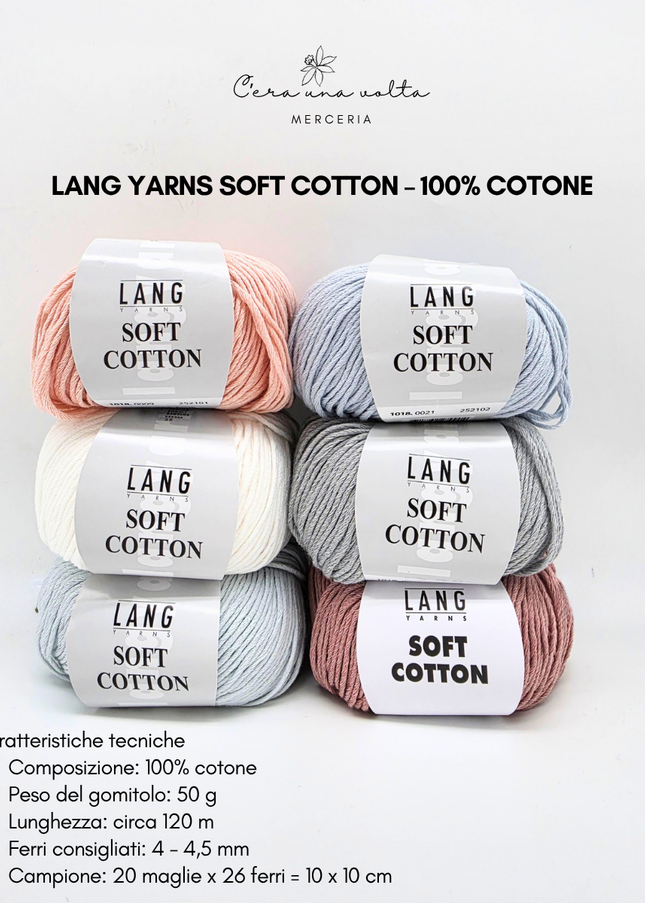 Lang Yarns Soft Cotton – 100% Cotone