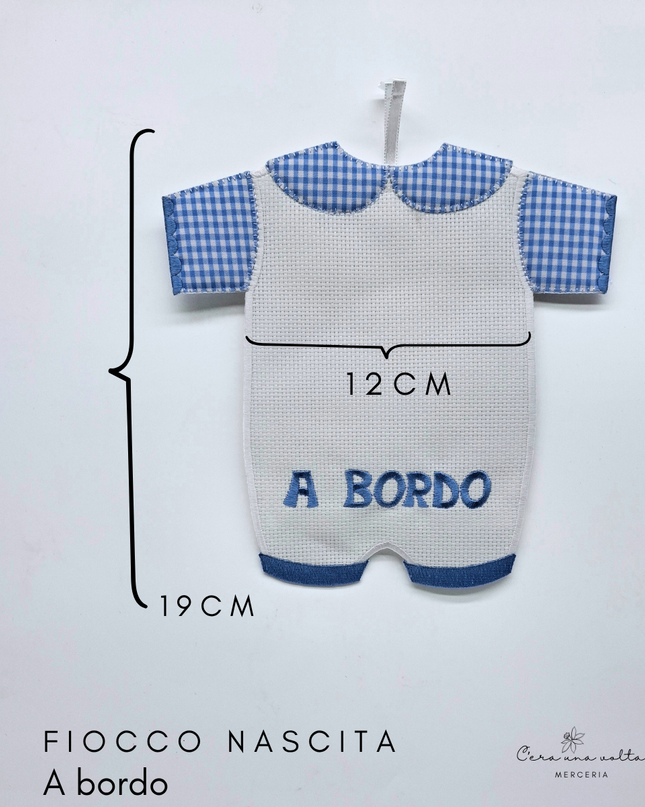 Fiocco nascita bimbo da ricamare