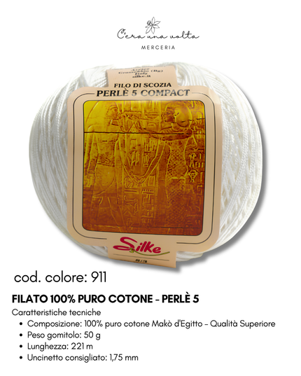 Filato 100% Puro Cotone - Perlè 5 e Perlè 8