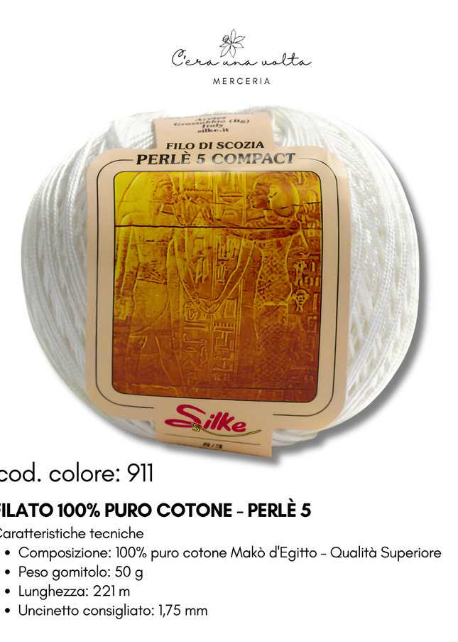 Filato 100% Puro Cotone - Perlè 5 e Perlè 8