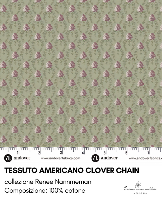 Tessuto americano Clover Chain collezione Renee Nannmeman