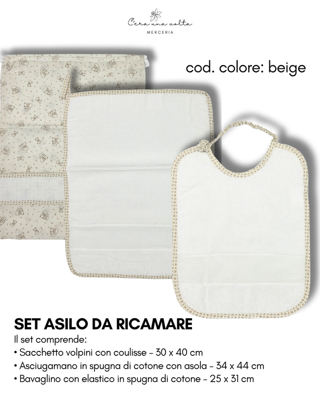 Set asilo volpini da ricamo
