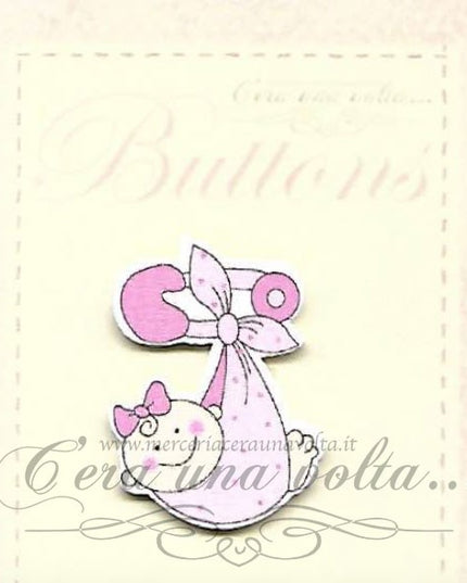 Bottoni in legno Baby in pink