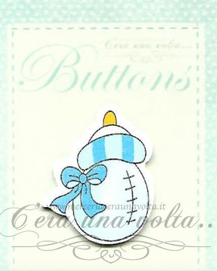 Bottoni in legno Blue baby bottle