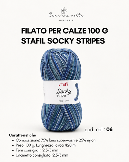 Filato per calze 100 g - Stafil Socky Stripes