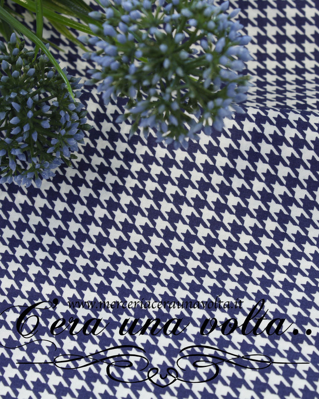 Tessuto in cotone stampa pied de poule