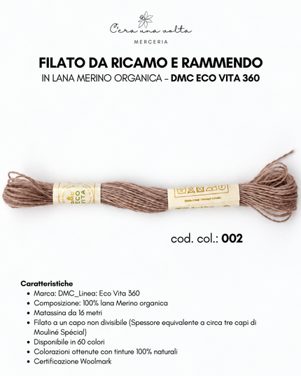 Filato da ricamo e rammendo in lana Merino organica – DMC Eco Vita 360