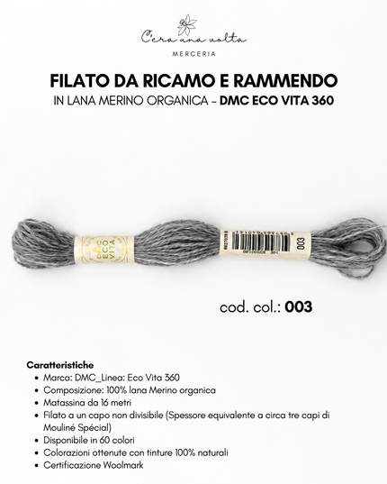 Filato da ricamo e rammendo in lana Merino organica – DMC Eco Vita 360