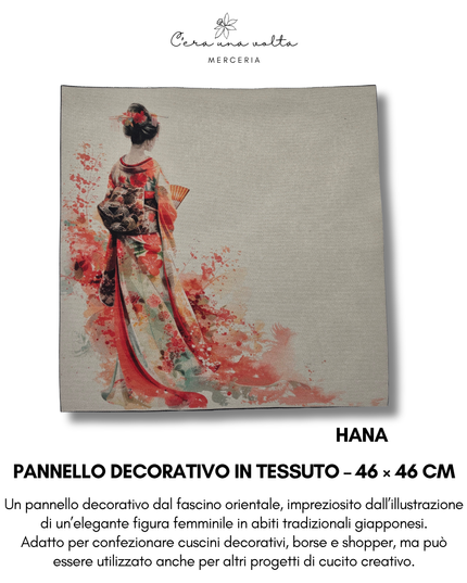 Pannello decorativo in tessuto – 46 × 46 cm (Eleganza Giapponese)