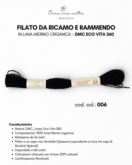 Filato da ricamo e rammendo in lana Merino organica – DMC Eco Vita 360