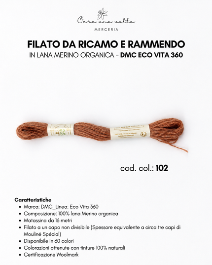 Filato da ricamo e rammendo in lana Merino organica – DMC Eco Vita 360