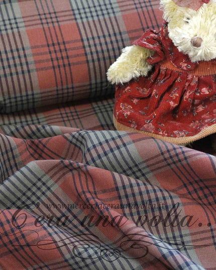 Tessuto Scozzese Tartan in flanella Granata