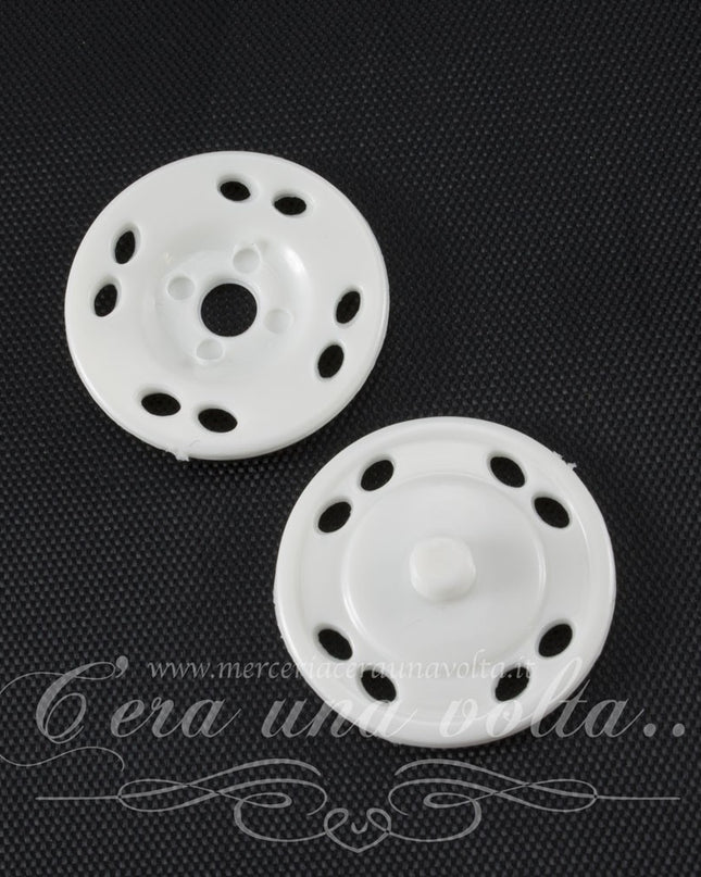 Bottone automatico in resina bianca