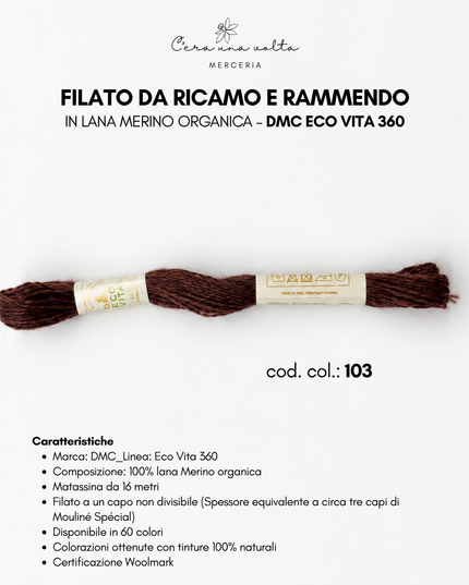 Filato da ricamo e rammendo in lana Merino organica – DMC Eco Vita 360