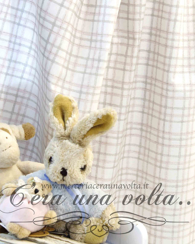 Tessuto per tende Tartan Baby Pink