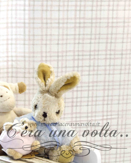 Tessuto per tende Tartan Baby Pink