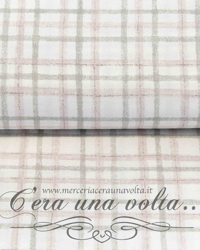 Tessuto per tende Tartan Baby Pink