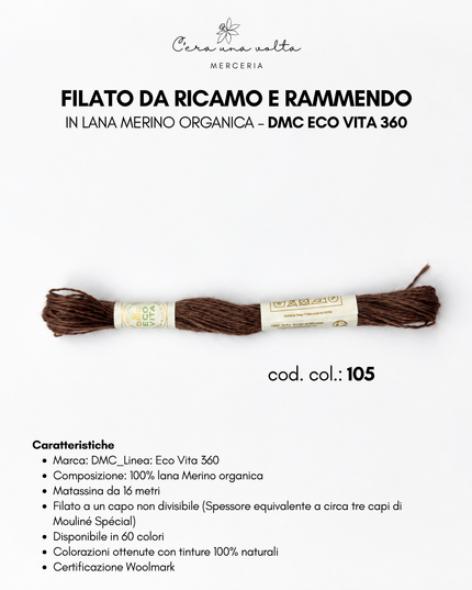 Filato da ricamo e rammendo in lana Merino organica – DMC Eco Vita 360