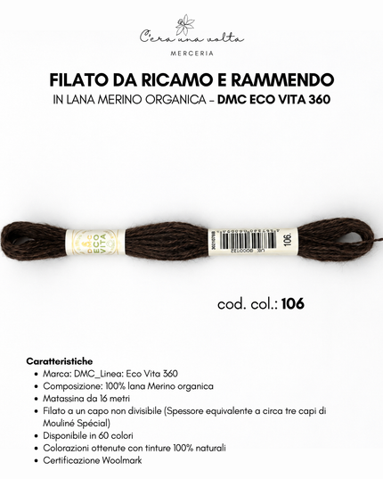 Filato da ricamo e rammendo in lana Merino organica – DMC Eco Vita 360