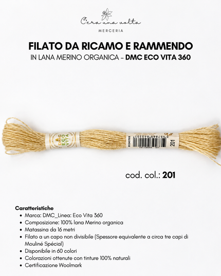 Filato da ricamo e rammendo in lana Merino organica – DMC Eco Vita 360