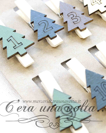 Mollettine in legno per calendario dell'avvento