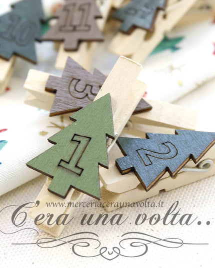 Mollettine in legno per calendario dell'avvento