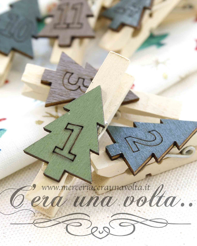 Mollettine in legno per calendario dell'avvento