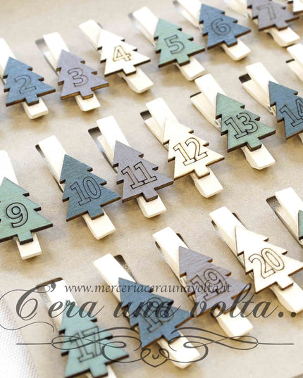 Mollettine in legno per calendario dell'avvento