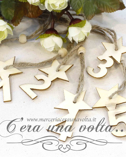 Numeri in legno per calendario dell'avvento