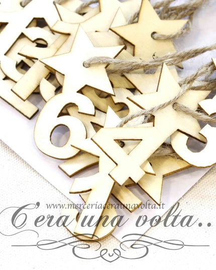 Numeri in legno per calendario dell'avvento