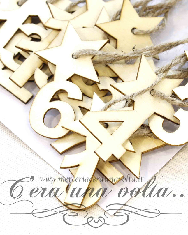 Numeri in legno per calendario dell'avvento