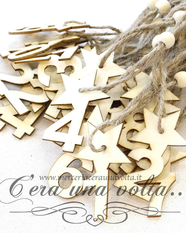 Numeri in legno per calendario dell'avvento