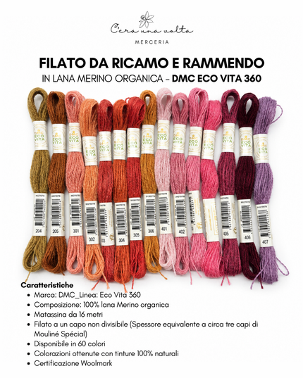 Filato da ricamo e rammendo in lana Merino organica – DMC Eco Vita 360