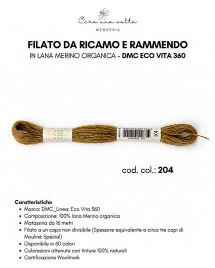 Filato da ricamo e rammendo in lana Merino organica – DMC Eco Vita 360