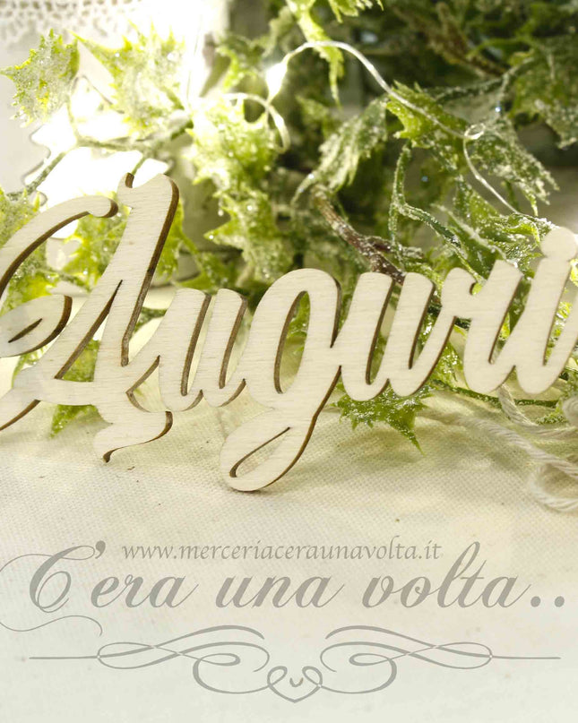 Targhetta in legno Auguri