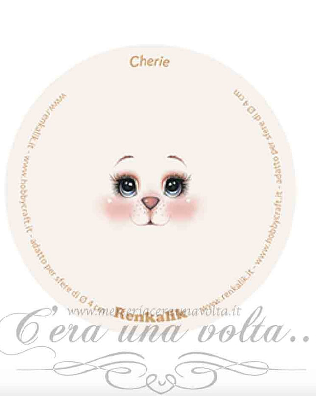 Viso stampato su tessuto animaletto Cherie