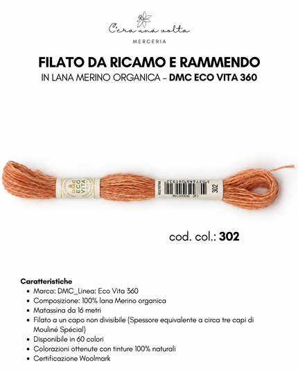 Filato da ricamo e rammendo in lana Merino organica – DMC Eco Vita 360