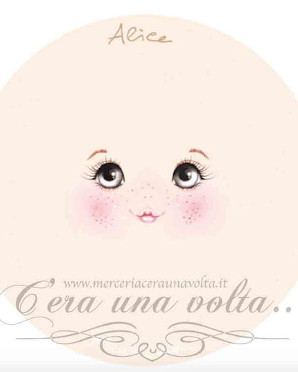 Viso stampato su tessuto Alice