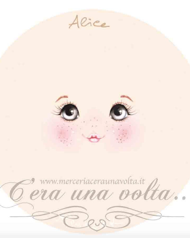 Viso stampato su tessuto Alice