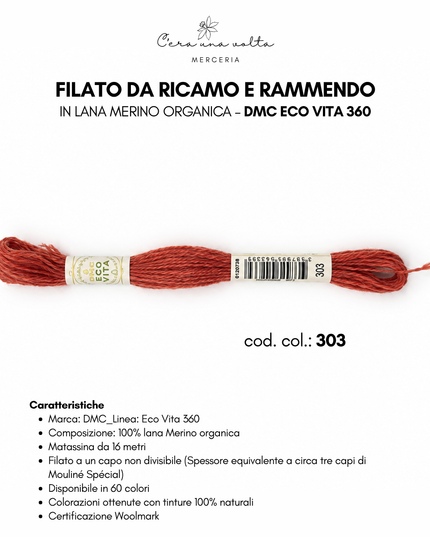 Filato da ricamo e rammendo in lana Merino organica – DMC Eco Vita 360
