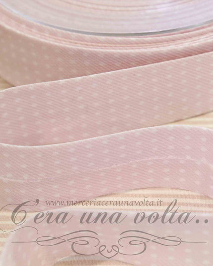 Sbieco in Cotone Piquet Pallini Rosa
