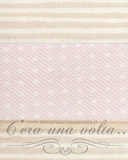 Sbieco in Cotone Piquet Pallini Rosa