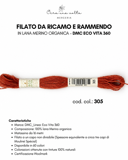 Filato da ricamo e rammendo in lana Merino organica – DMC Eco Vita 360