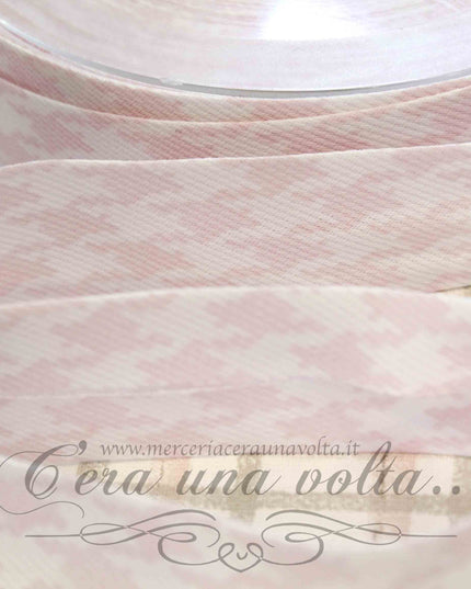 Sbieco in Cotone Piquet Pied de Poule Rosa