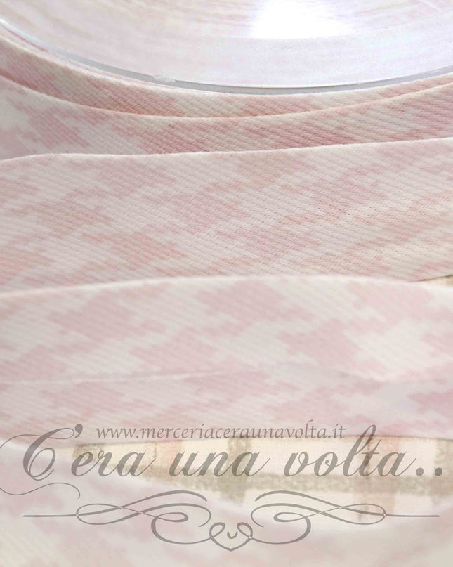 Sbieco in Cotone Piquet Pied de Poule Rosa