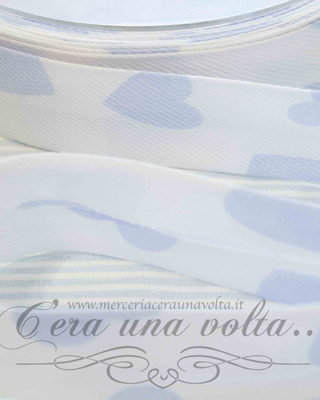 Sbieco in Cotone Piquet Cuori Azzurri
