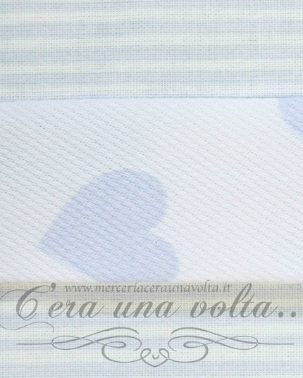 Sbieco in Cotone Piquet Cuori Azzurri