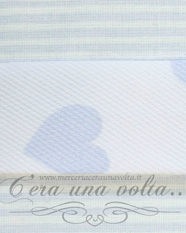 Sbieco in Cotone Piquet Cuori Azzurri