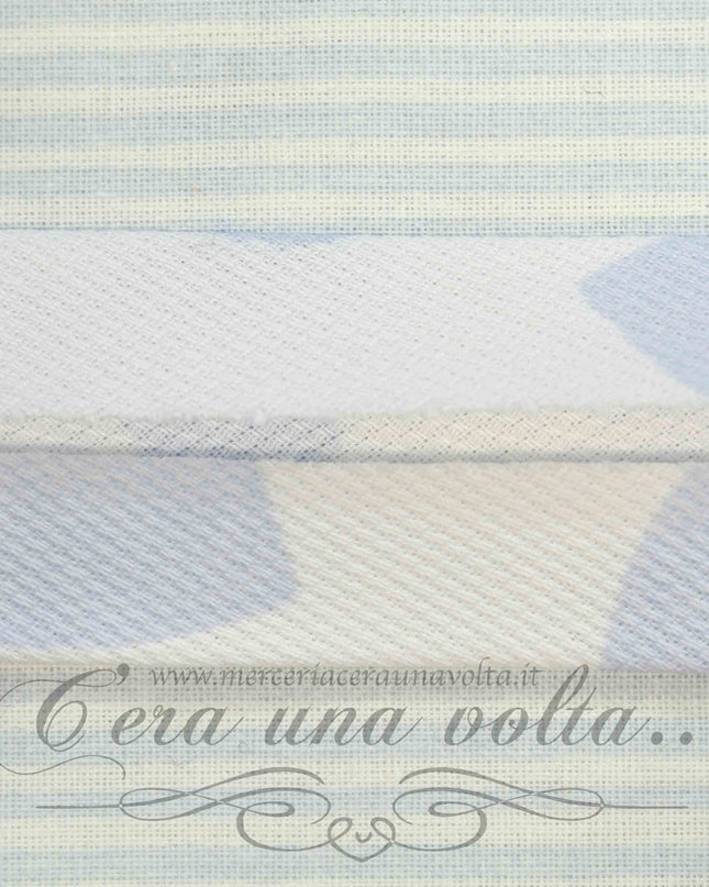 Sbieco in Cotone Piquet Cuori Azzurri
